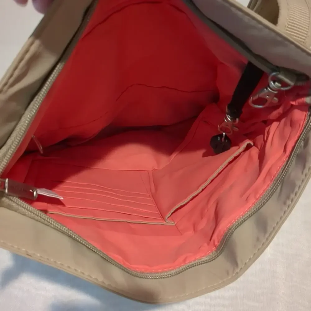 Travelon Crossbody Shoulder Bag Beige Anti-Theft Safe Travel Bag